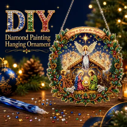 DIY Nativity Scene Diamond Painting Pendant(Single-Sided)