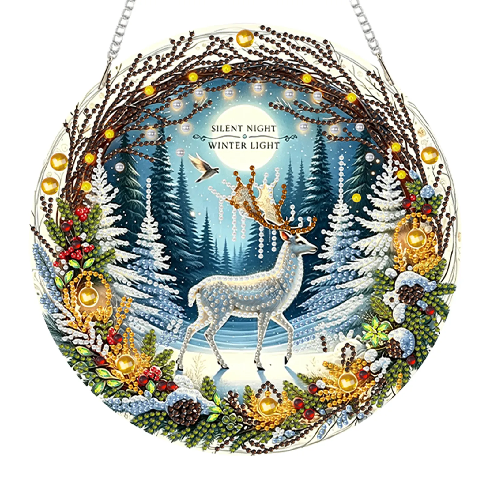 Christmas Acrylic DIY Diamond Painting Hanging Pendant for Adults