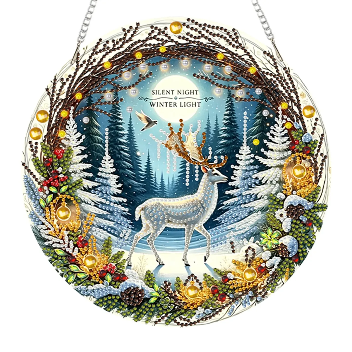 Christmas Acrylic DIY Diamond Painting Hanging Pendant for Adults