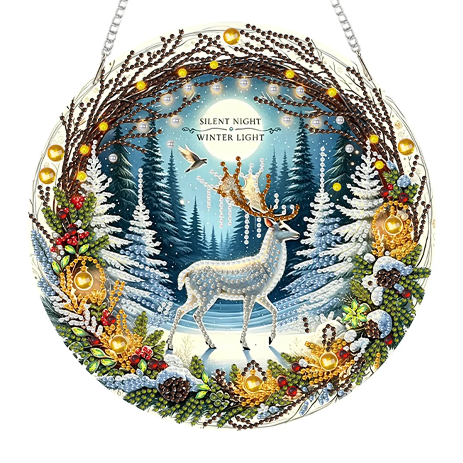 Christmas Acrylic DIY Diamond Painting Hanging Pendant for Adults
