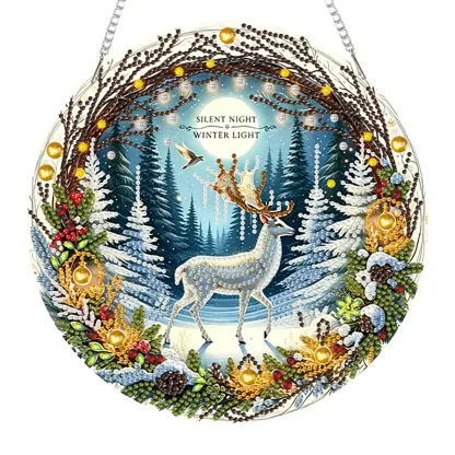 Christmas Acrylic DIY Diamond Painting Hanging Pendant for Adults