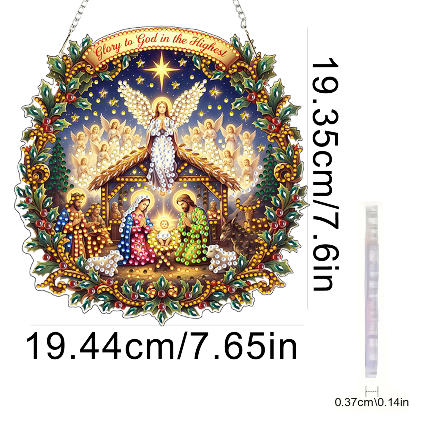 DIY Nativity Scene Diamond Painting Pendant(Single-Sided)
