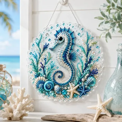 DIY Ocean Haima Pearl Art Diamond Painting Pendant (Single-Sided)