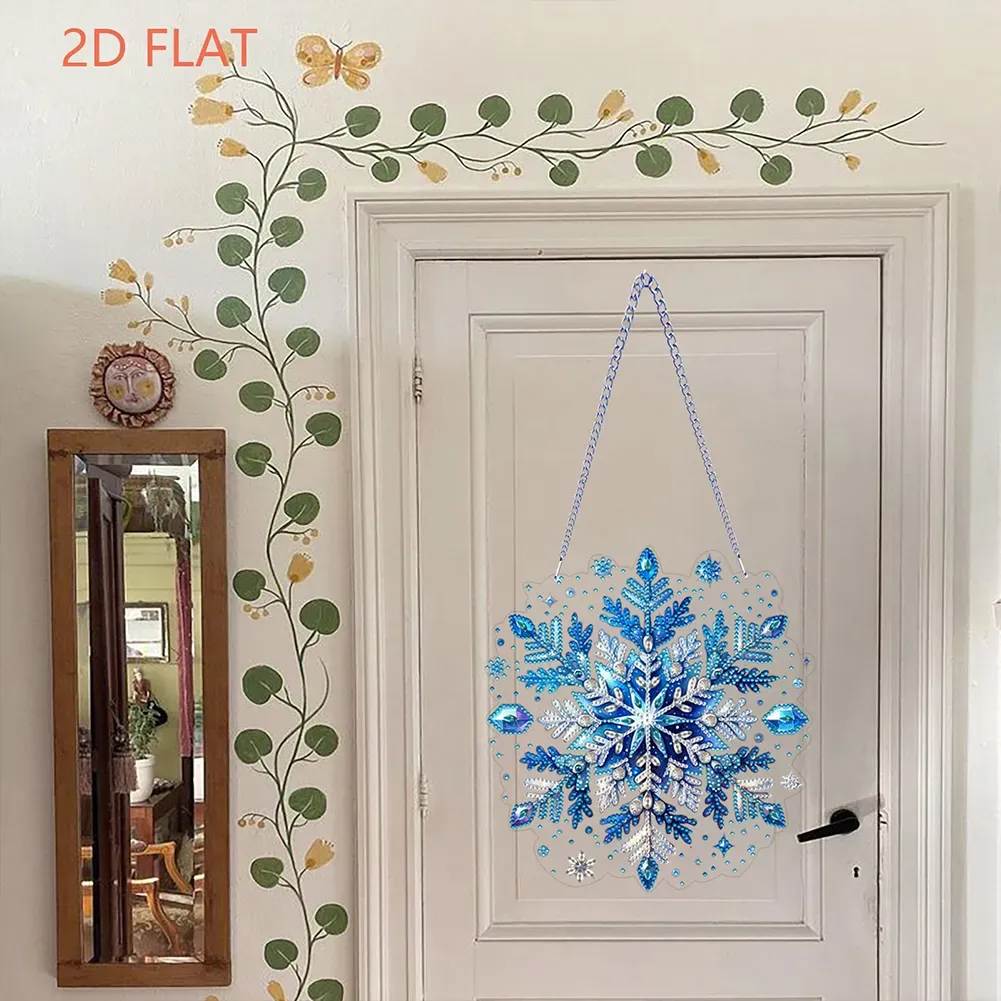 DIY Winter Snowflakes Diamond Painting Pendant (Double-Sided)