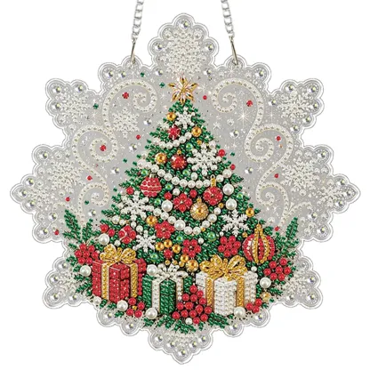 Christmas Gifts DIY Diamond Painting Pendant Christmas Snowflake Acrylic 25x25cm