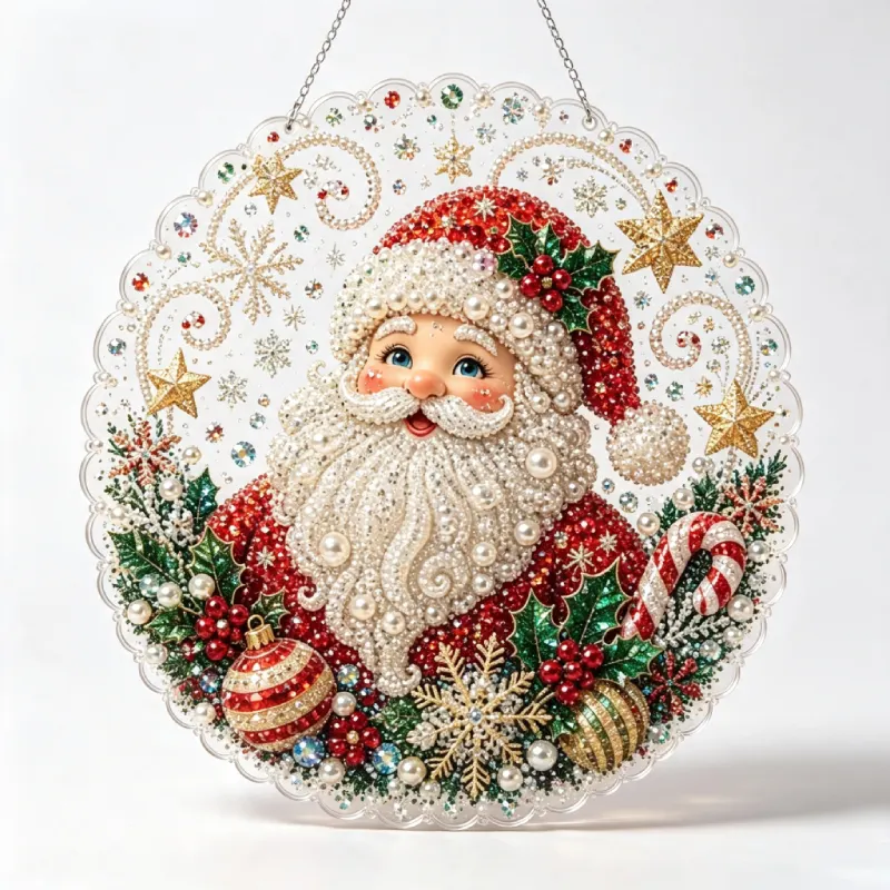 DIY Santa Claus Pearl Art Diamond Painting Pendant(Single-Sided)