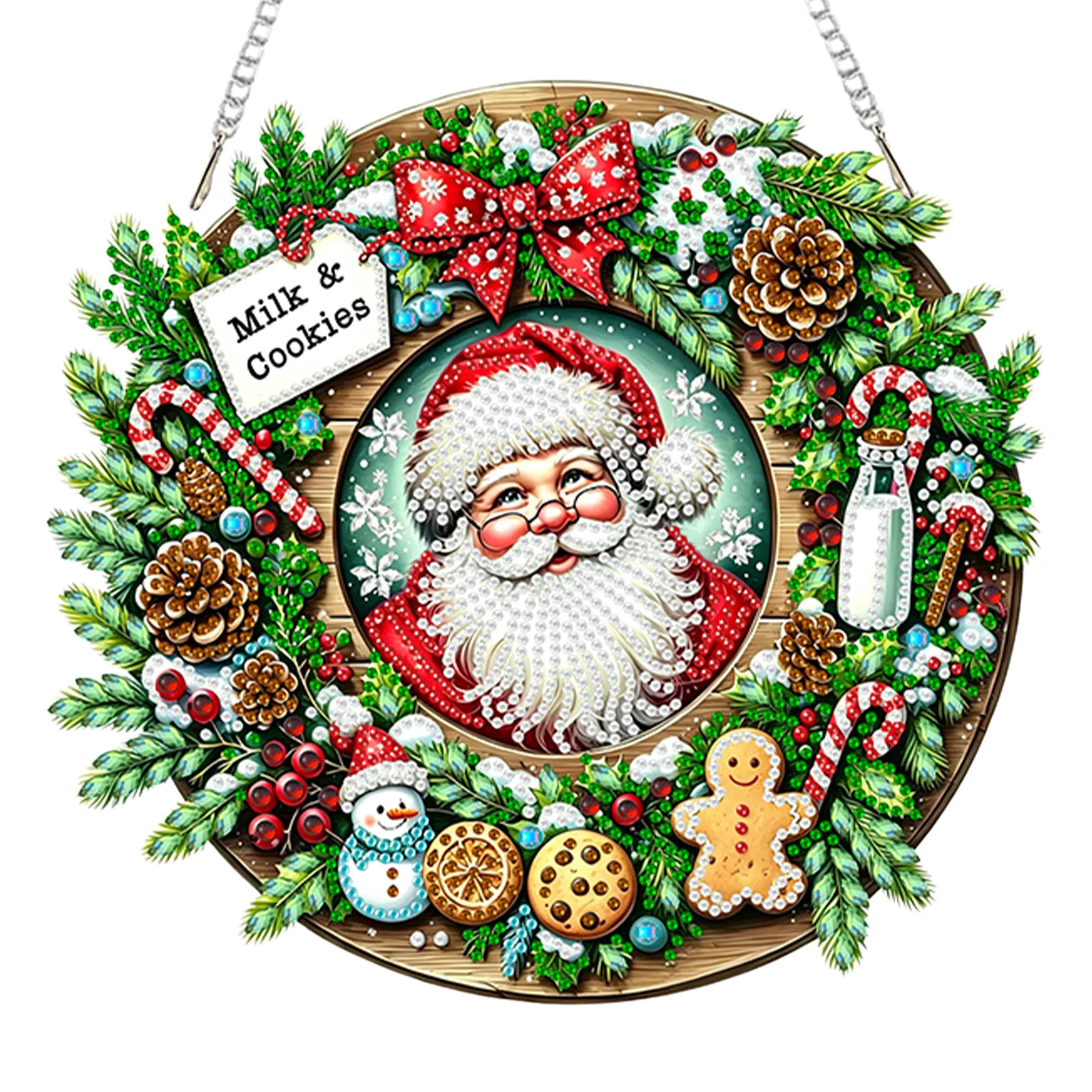 Christmas Acrylic DIY Diamond Painting Hanging Pendant for Adults