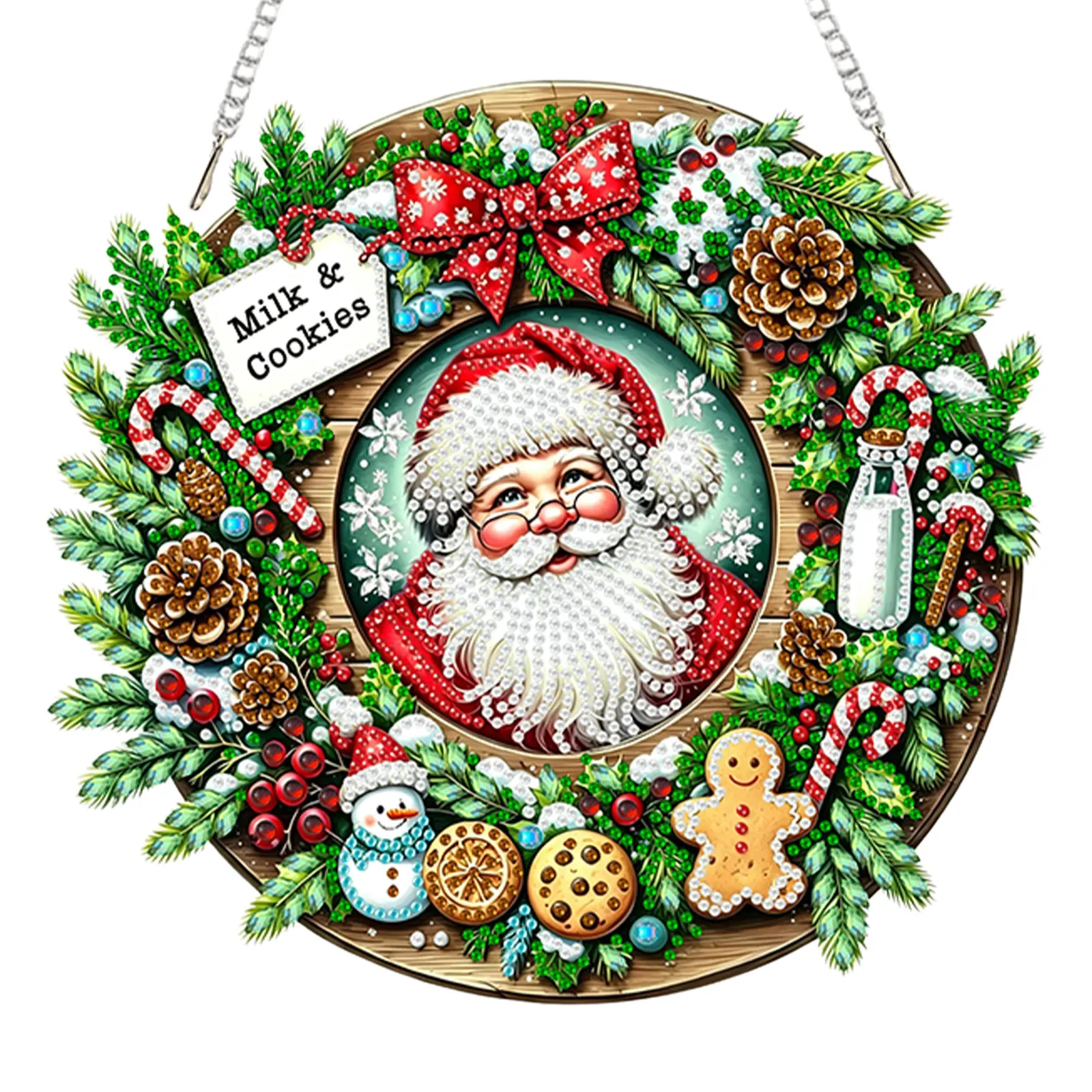 Christmas Acrylic DIY Diamond Painting Hanging Pendant for Adults