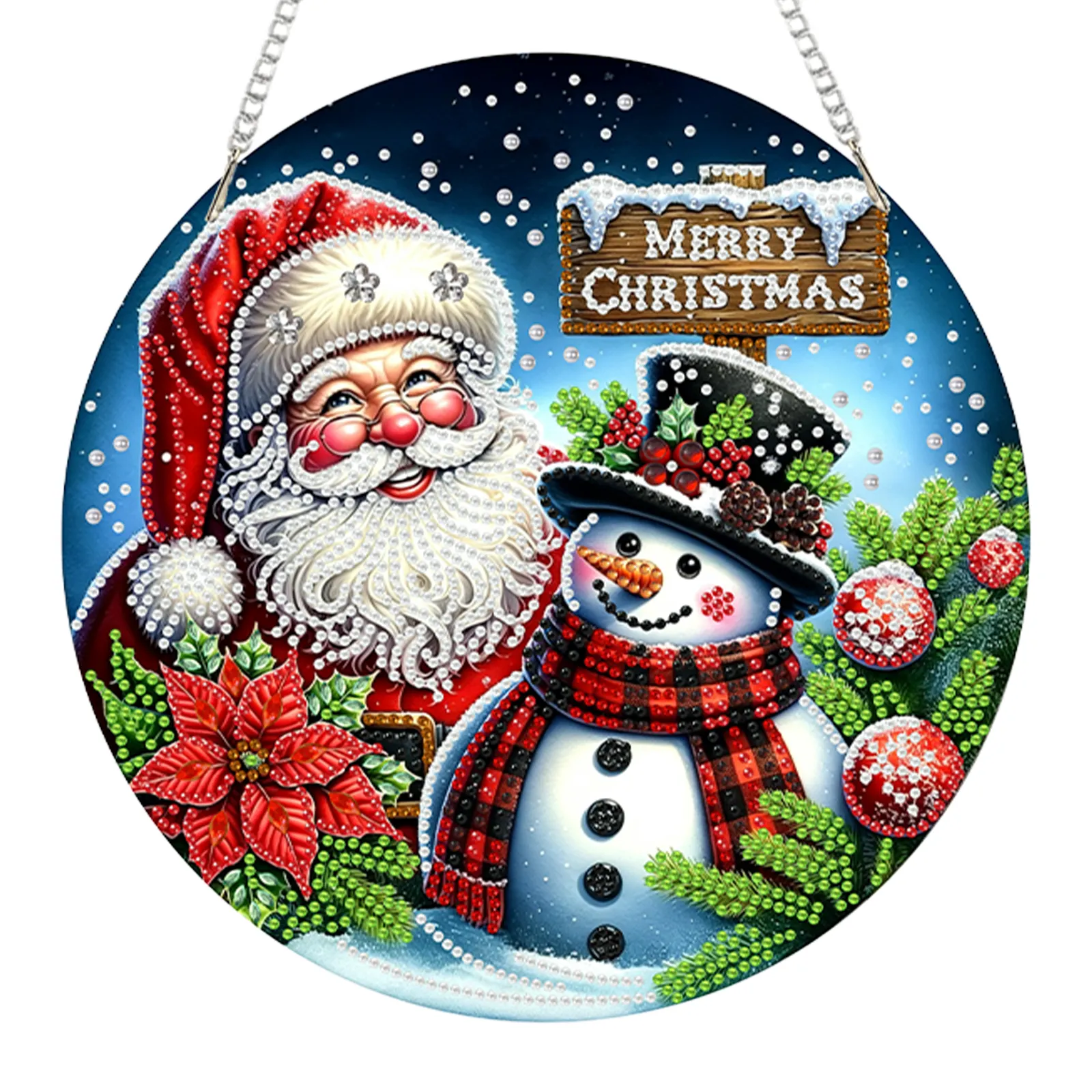 Christmas Acrylic DIY Diamond Painting Hanging Pendant for Adults