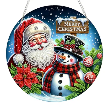 Christmas Acrylic DIY Diamond Painting Hanging Pendant for Adults