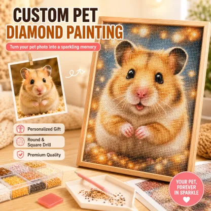Custom Pet Diamond Painting Kit – Personalized 5D Art from Your Photo