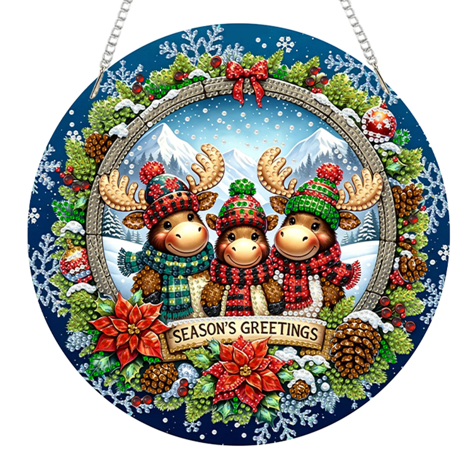 Christmas Acrylic DIY Diamond Painting Hanging Pendant for Adults