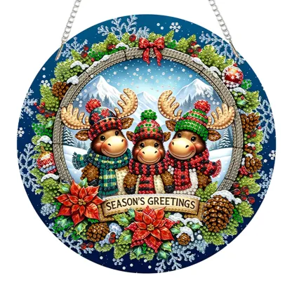 Christmas Acrylic DIY Diamond Painting Hanging Pendant for Adults