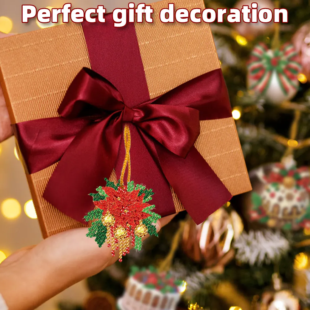 6Pcs DIY Christmas Diamond Painting Pendant (Single-Sided)
