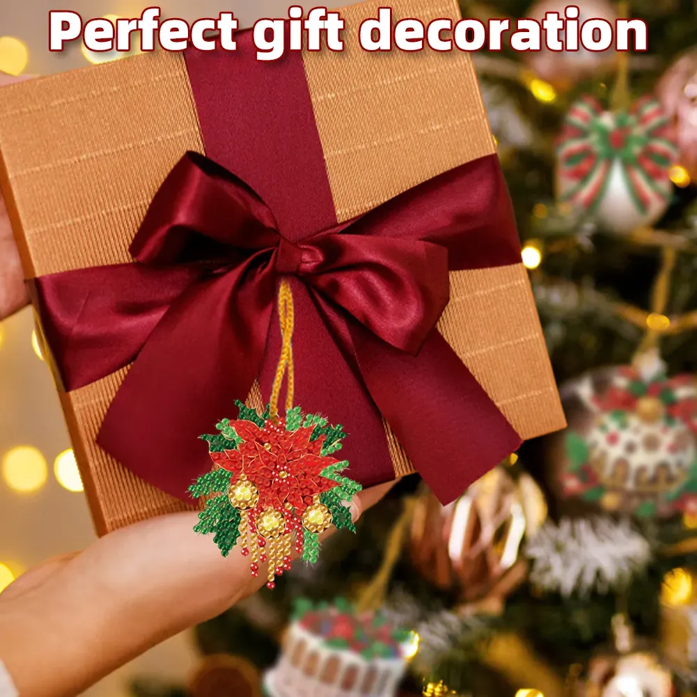 6Pcs DIY Christmas Diamond Painting Pendant (Single-Sided)