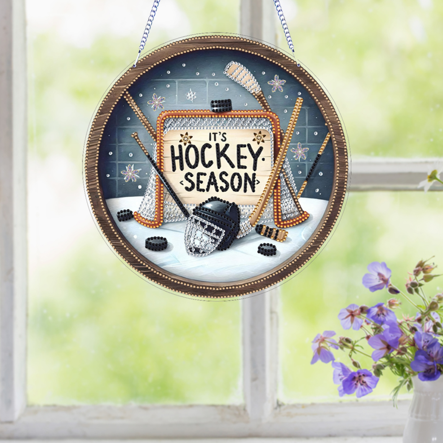 DIY Hockey Diamond painting pendant(Single-Sided)
