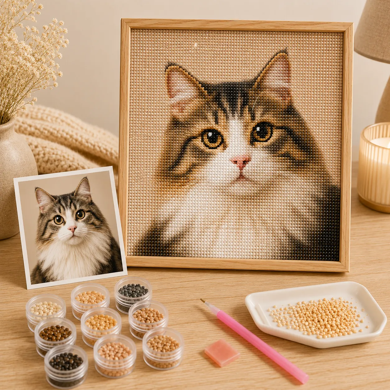 Custom Pet Diamond Painting Kit – Personalized 5D Art from Your Photo