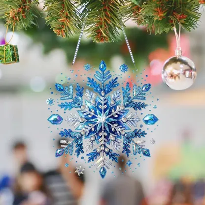 DIY Winter Snowflakes Diamond Painting Pendant (Double-Sided)