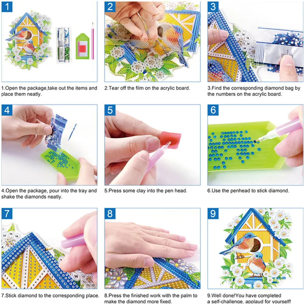 15Pcs DIY Christmas Atmosphere Cat Diamond Painting Pendant (Double-Sided)