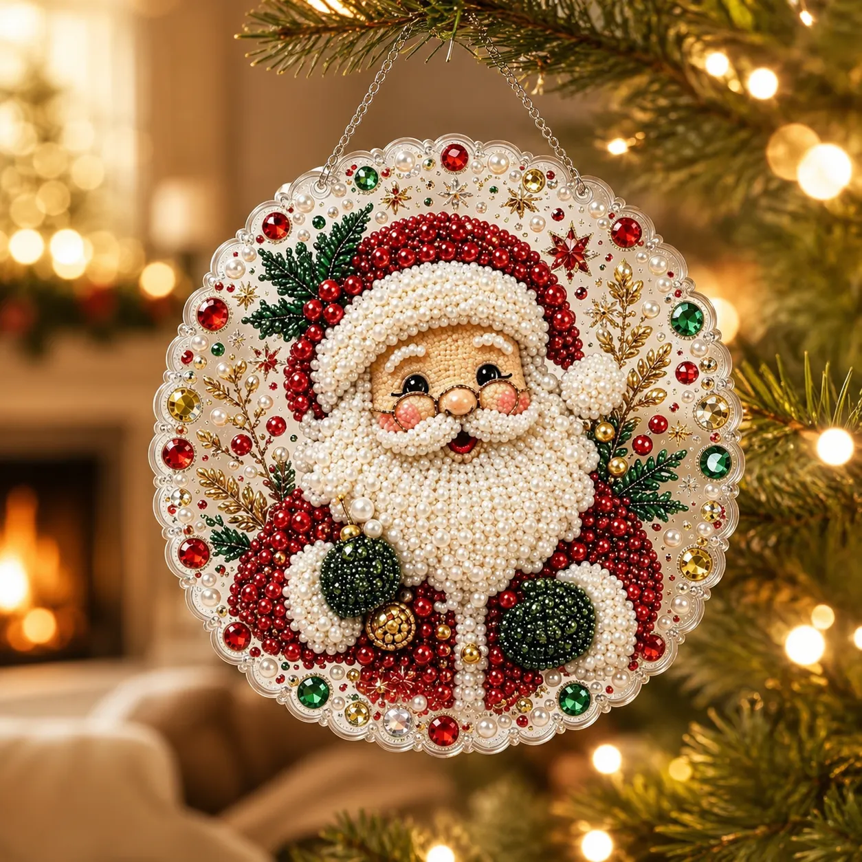 DIY Cute Santa Claus Pearl Art Diamond Painting Pendant(Single-Sided)
