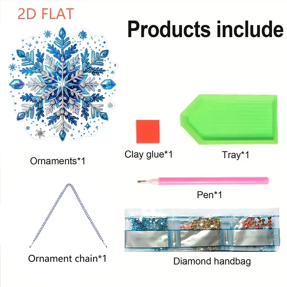 DIY Winter Snowflakes Diamond Painting Pendant (Double-Sided)