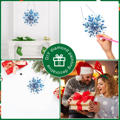 DIY Winter Snowflakes Diamond Painting Pendant (Double-Sided)