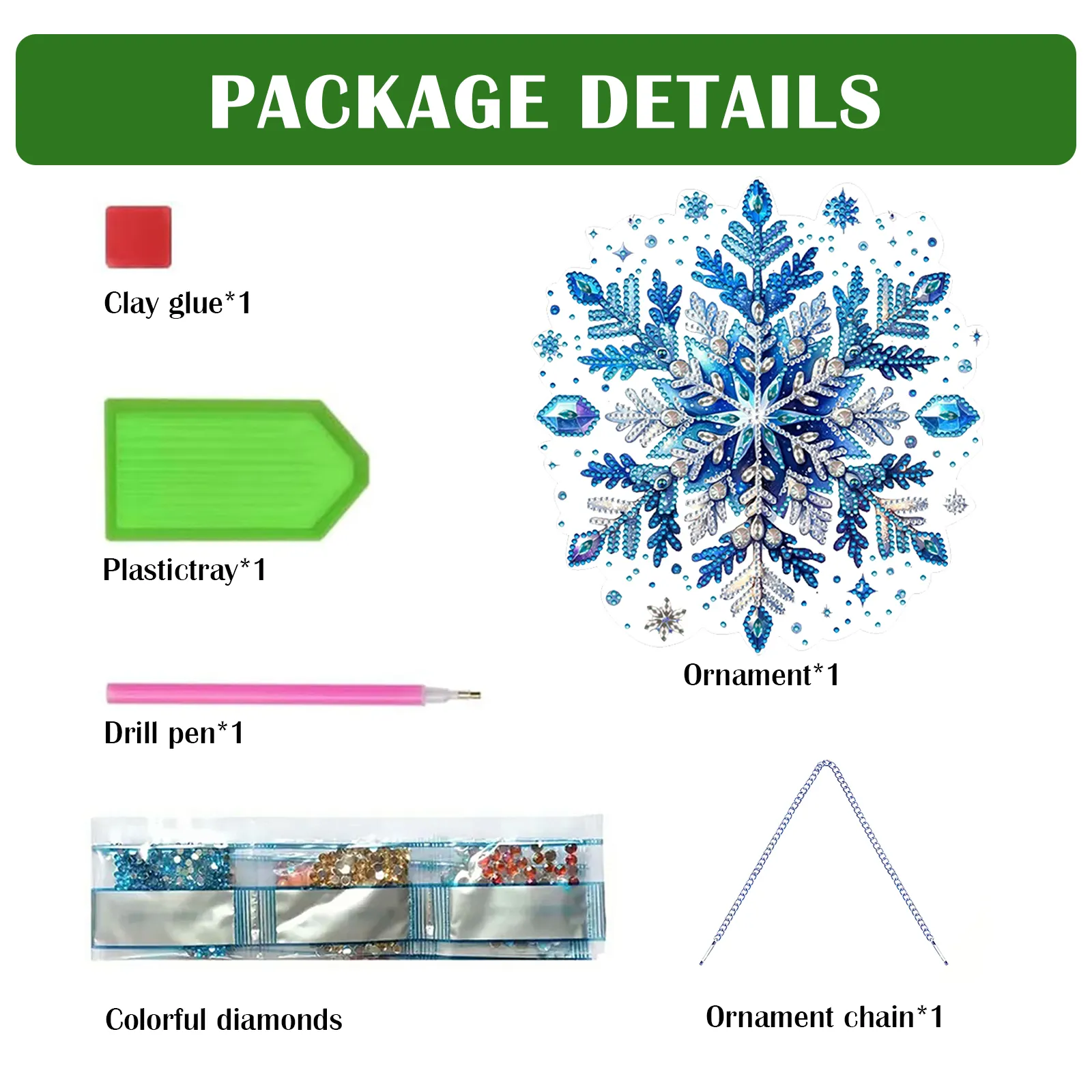 DIY Winter Snowflakes Diamond Painting Pendant (Double-Sided)