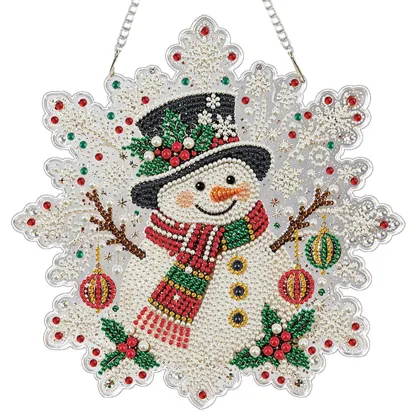 Top Hat Snowman DIY Diamond Painting Pendant Christmas Snowflake Acrylic 25x25cm