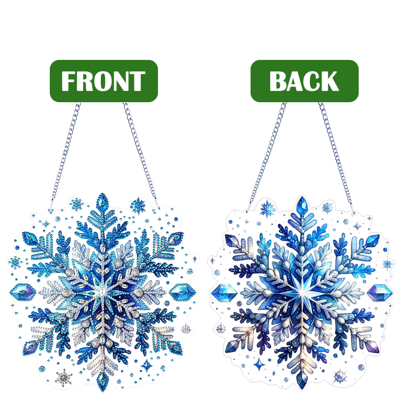 DIY Winter Snowflakes Diamond Painting Pendant (Double-Sided)
