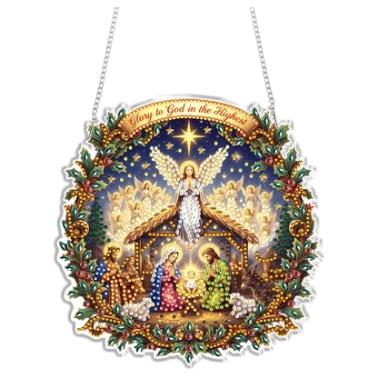 DIY Nativity Scene Diamond Painting Pendant(Single-Sided)