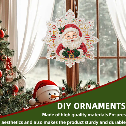 Cute Santa Claus DIY Diamond Painting Pendant Christmas Snowflake Acrylic 25x25cm