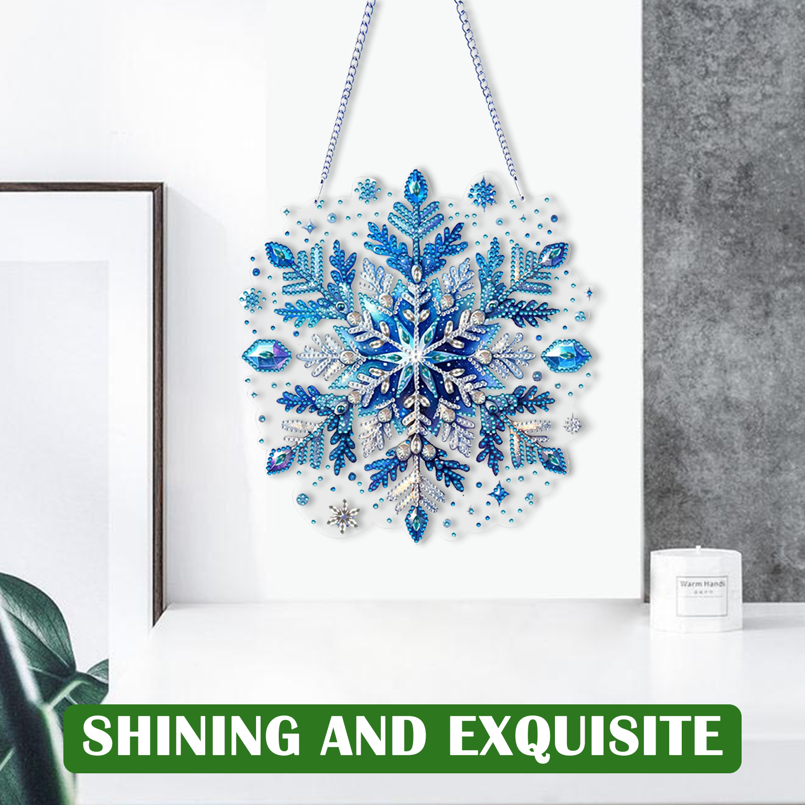 DIY Winter Snowflakes Diamond Painting Pendant (Double-Sided)