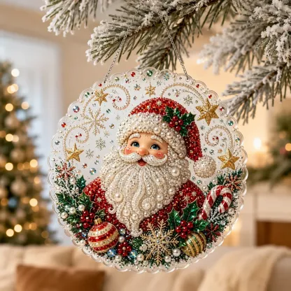 DIY Santa Claus Pearl Art Diamond Painting Pendant(Single-Sided)