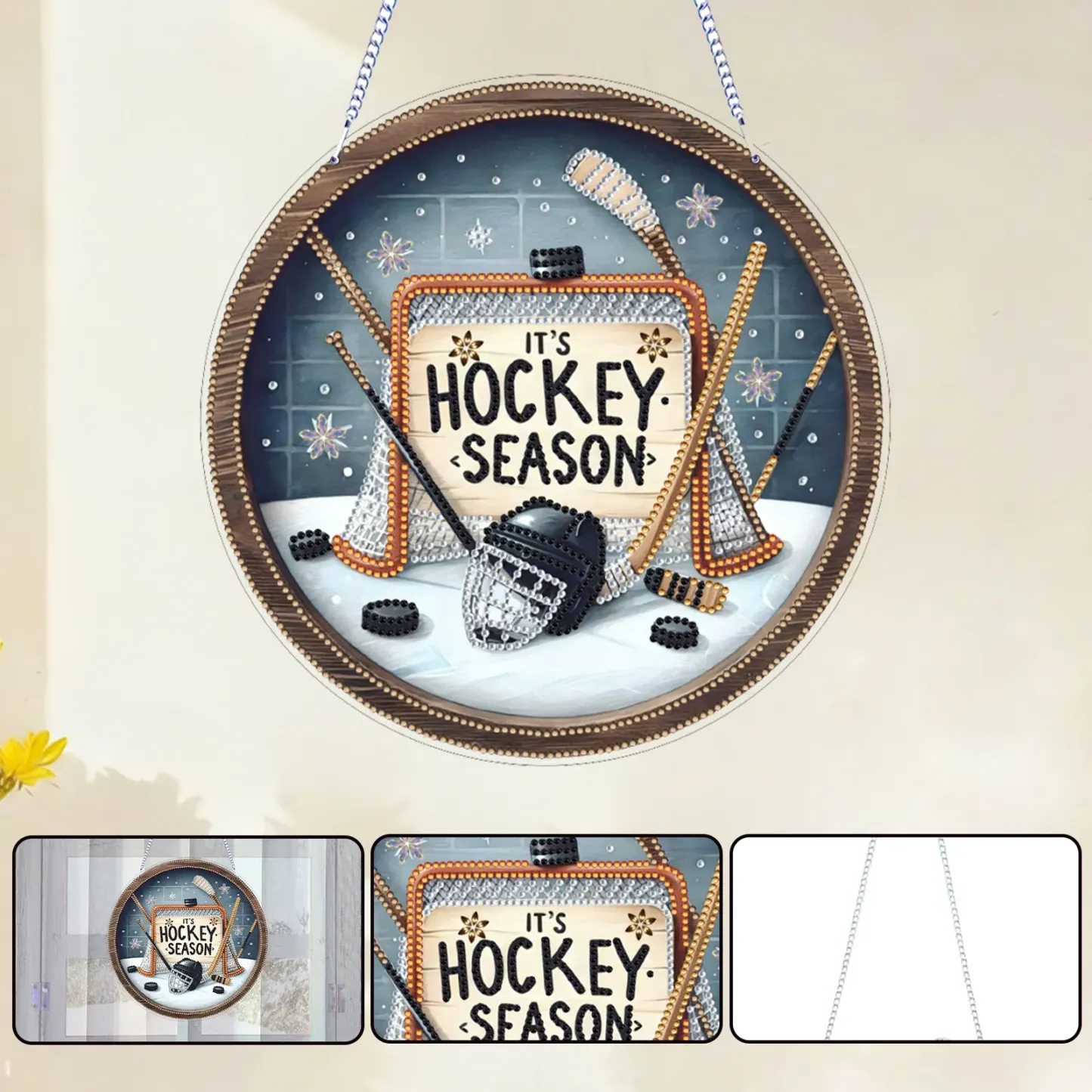 DIY Hockey Diamond painting pendant(Single-Sided)
