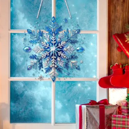 DIY Winter Snowflakes Diamond Painting Pendant (Double-Sided)