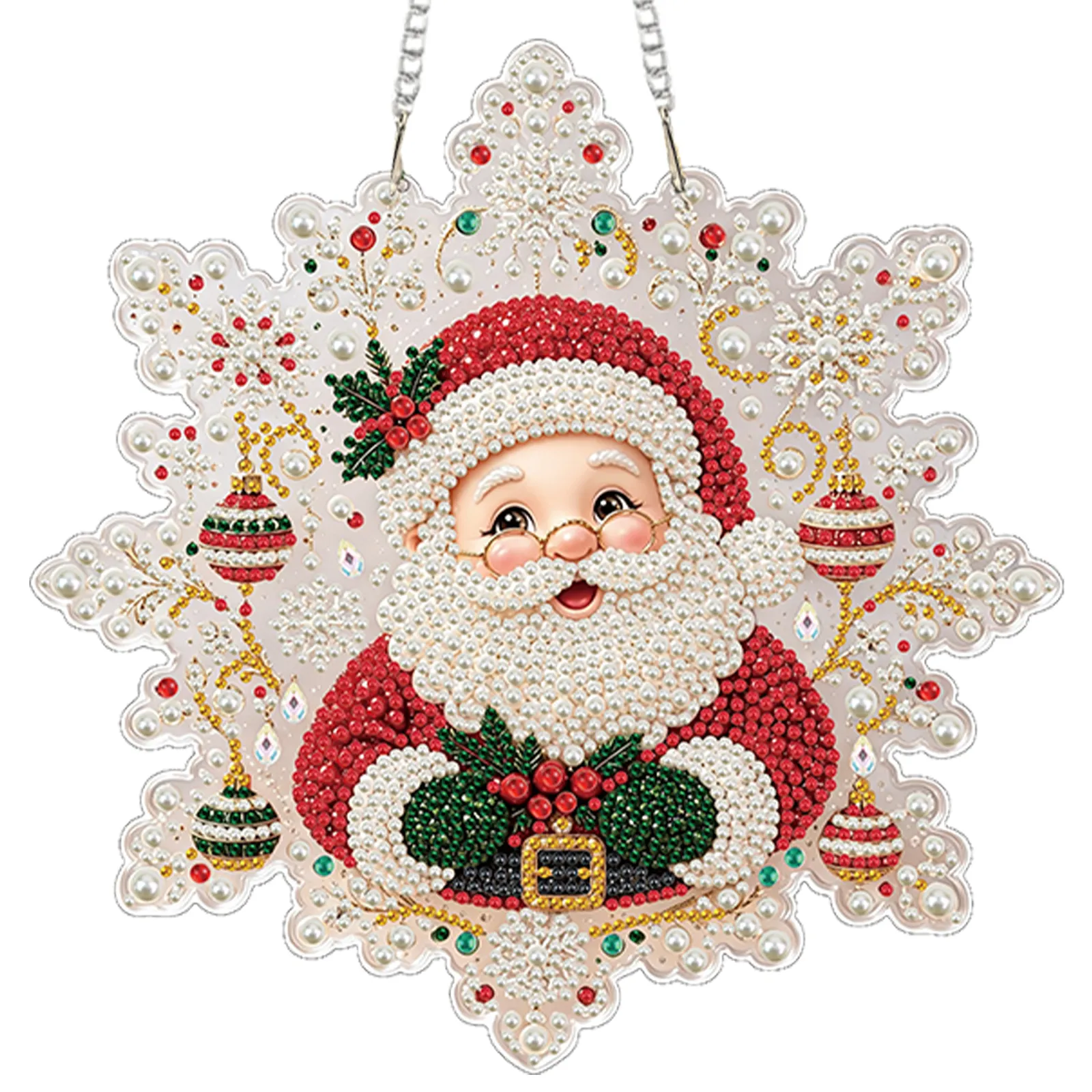 Cute Santa Claus DIY Diamond Painting Pendant Christmas Snowflake Acrylic 25x25cm
