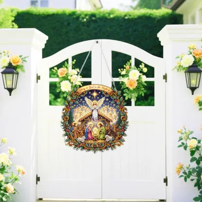 DIY Nativity Scene Diamond Painting Pendant(Single-Sided)
