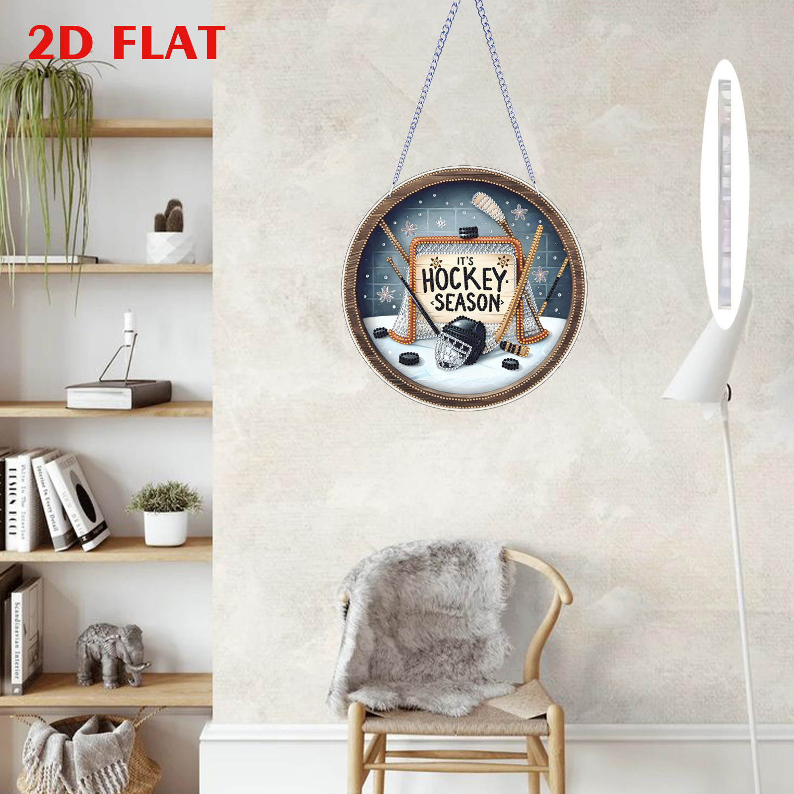 DIY Hockey Diamond painting pendant(Single-Sided)