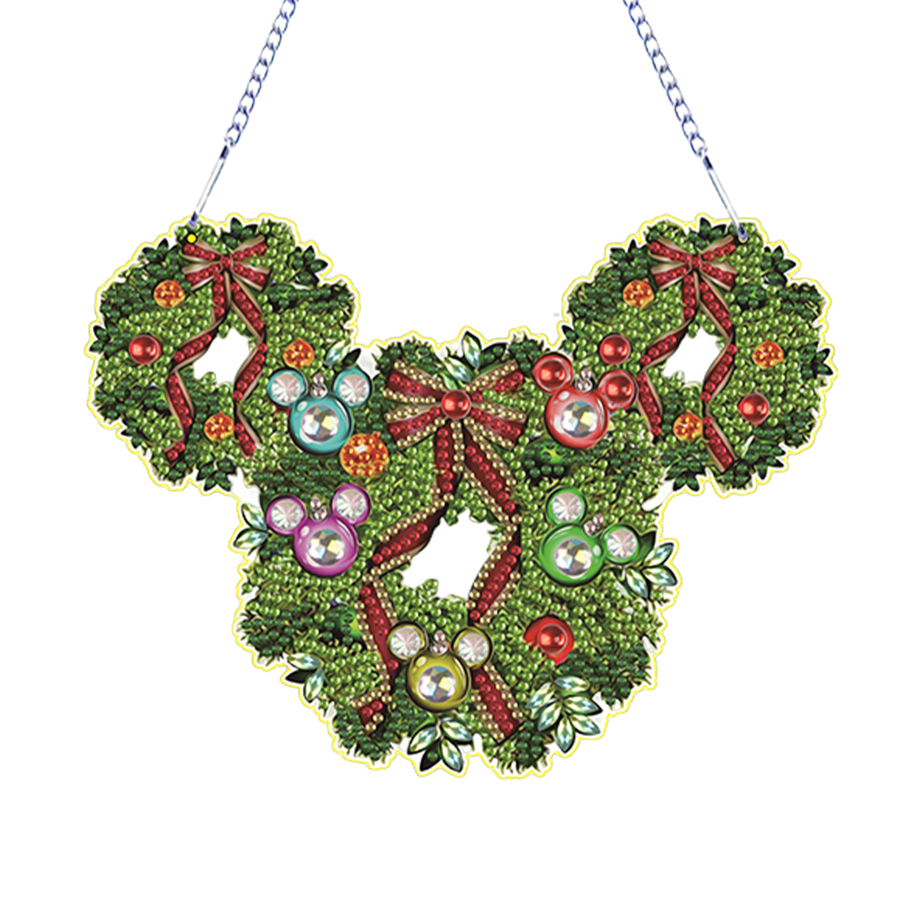 DIY Mickey Mouse Wreath-Diamond Painting Pendant