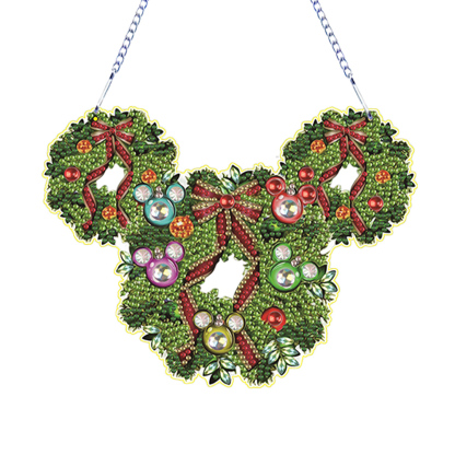DIY Mickey Mouse Wreath-Diamond Painting Pendant