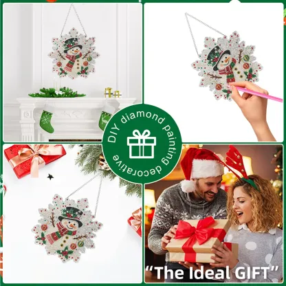 Top Hat Snowman DIY Diamond Painting Pendant Christmas Snowflake Acrylic 25x25cm