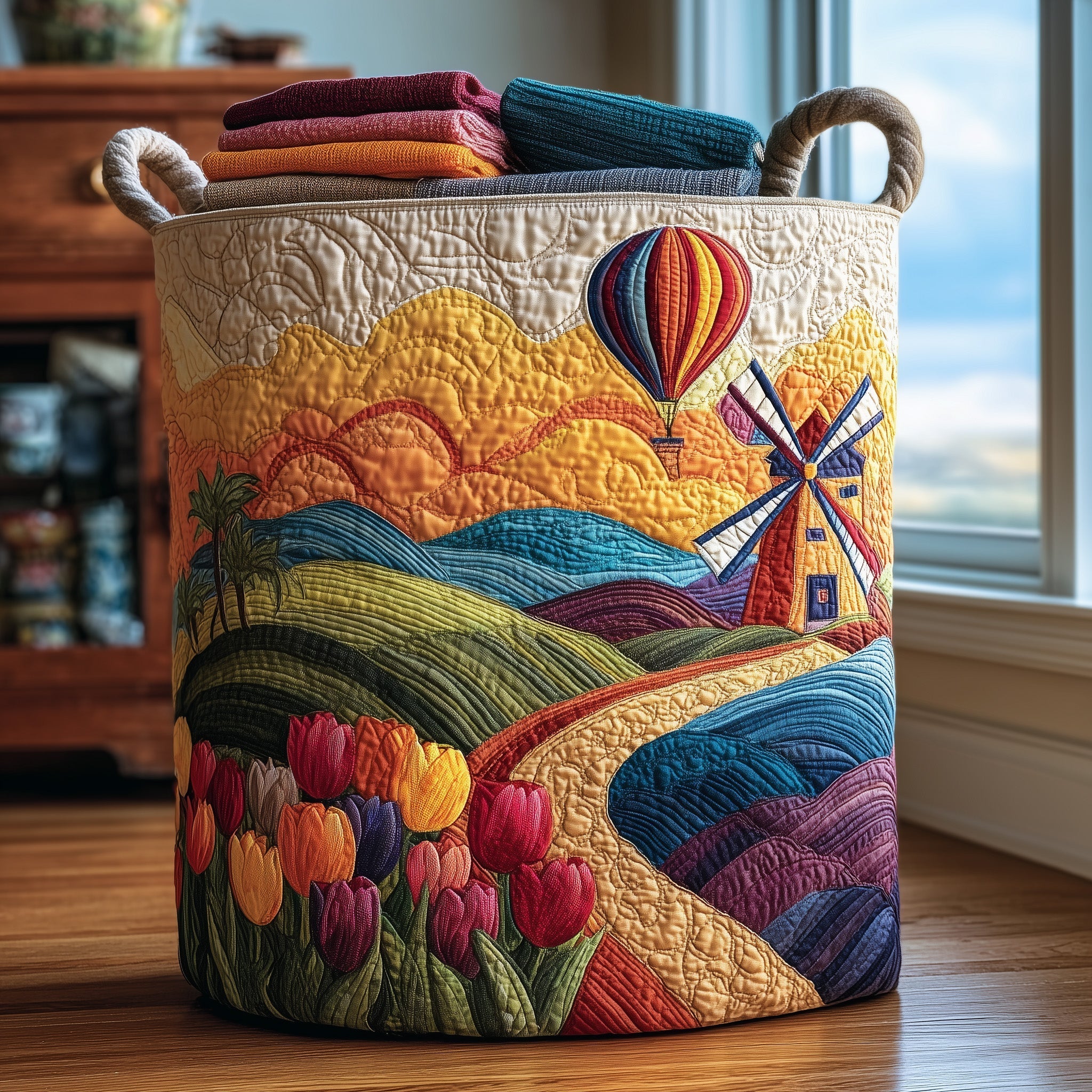 Farm Heaven Quilted Laundry Basket GFTONL5879