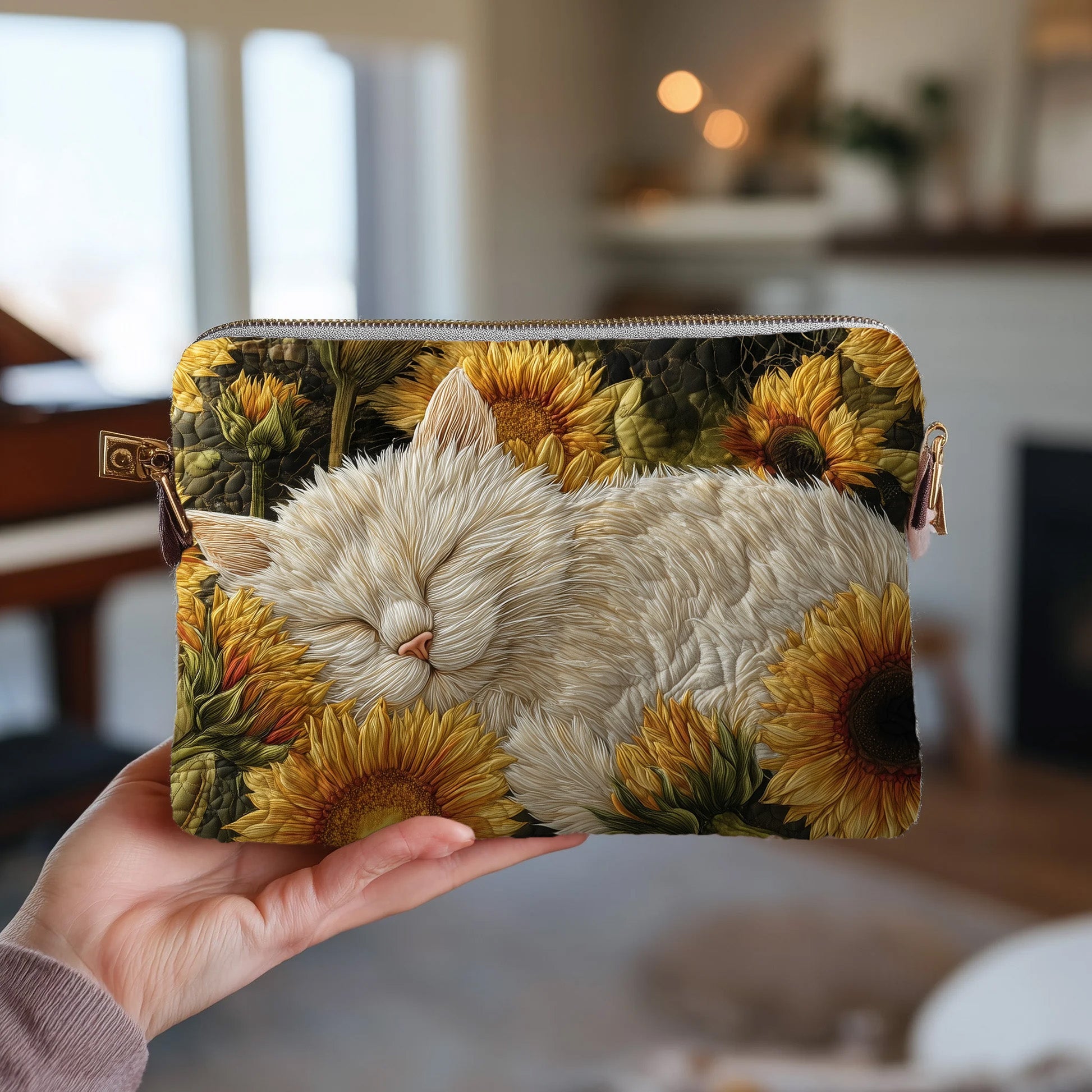 Sunflower Cat Quilted Purse GFTONT2304