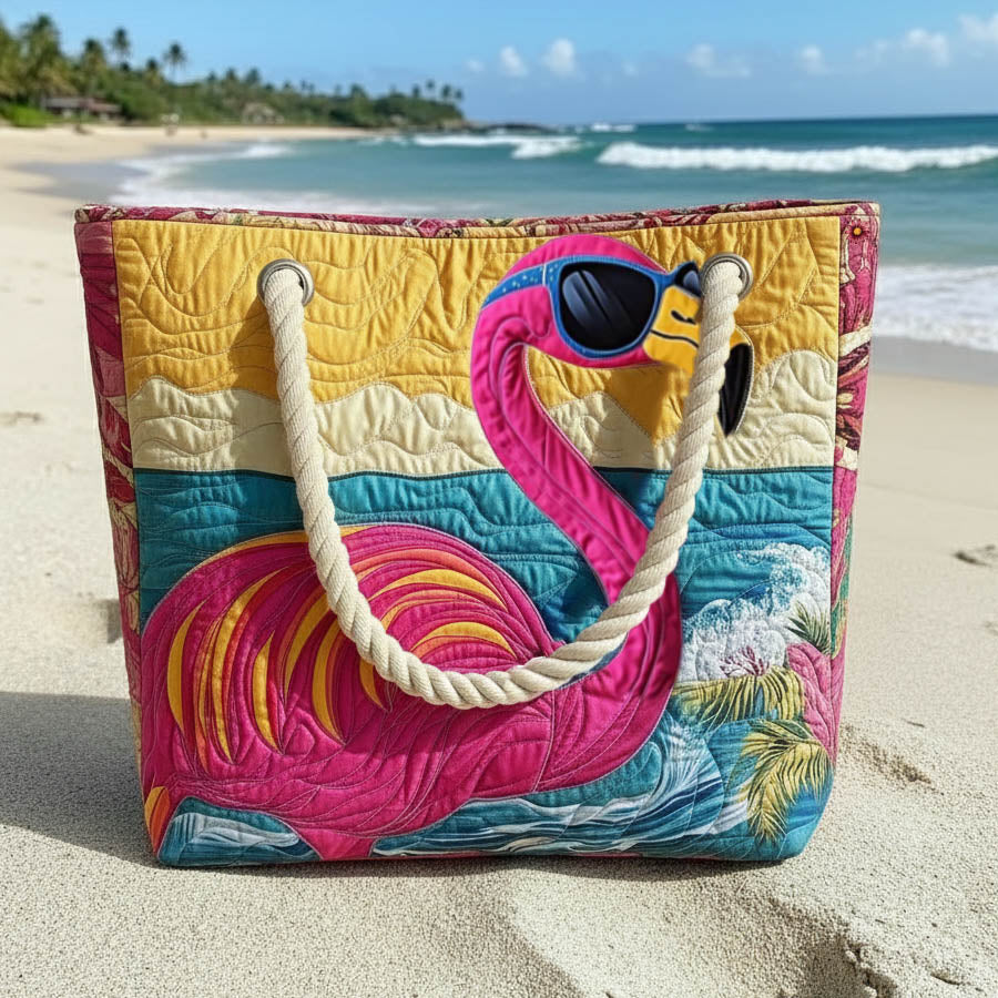 Tropical Flamingo Quilted Beach Bag GFTONT6418