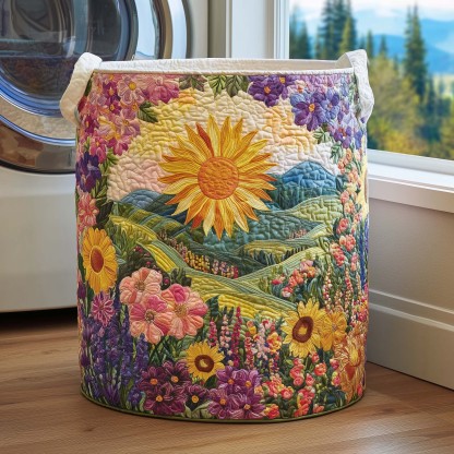 Sunlit Garden Quilted Laundry Basket GFTOQM1720