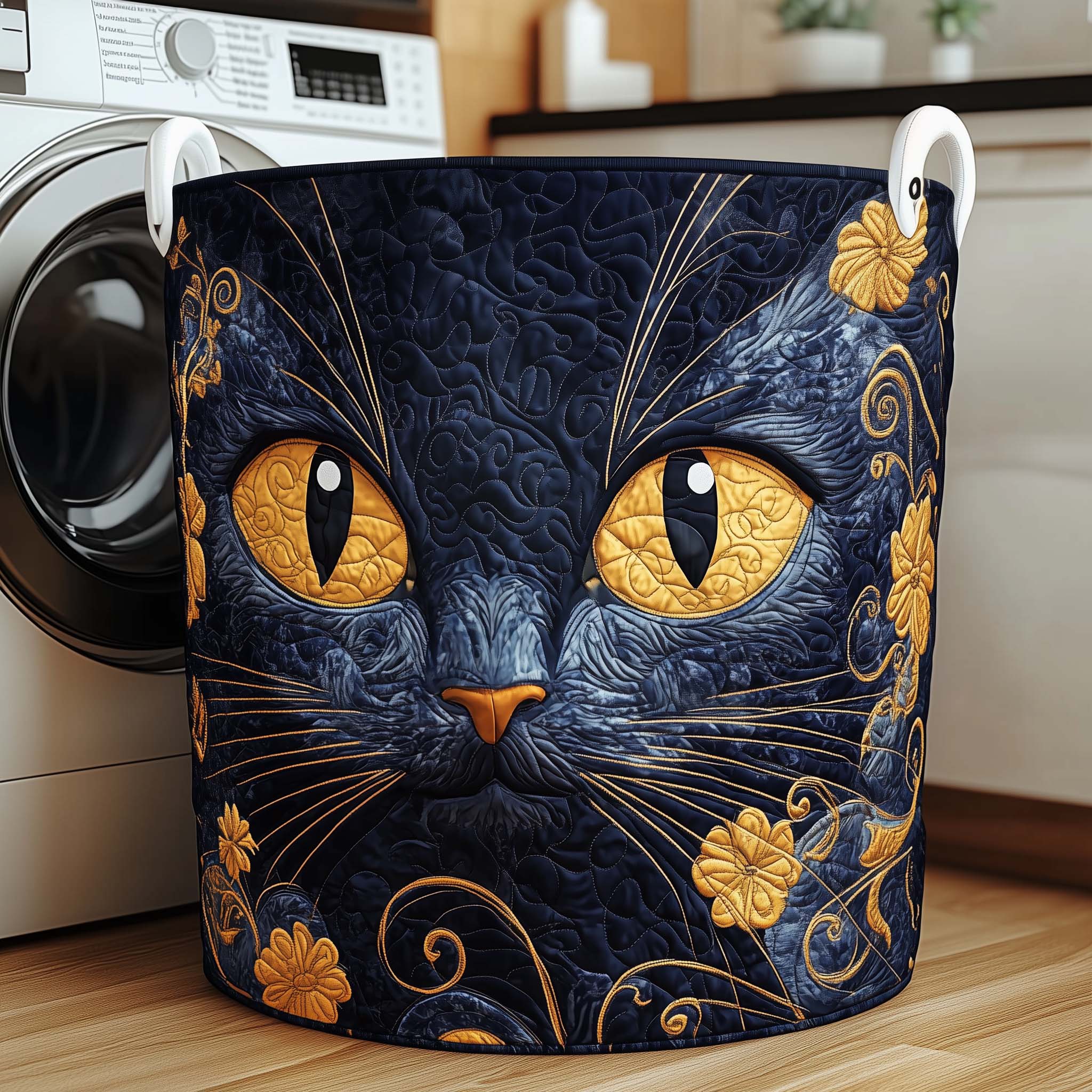 Midnight Eyes Quilted Laundry Basket GFTOQM1727