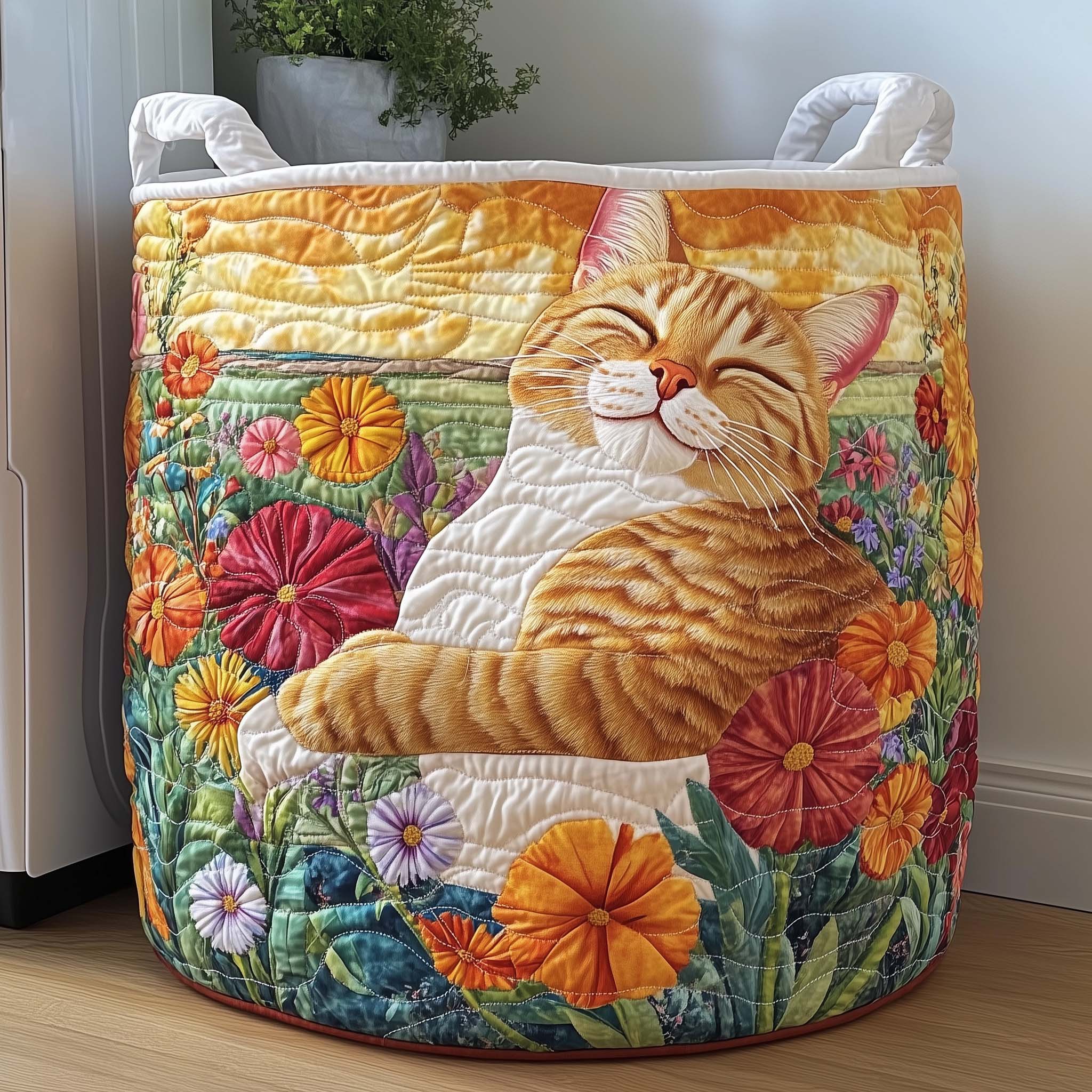 Sunny Bliss Quilted Laundry Basket GFTOQM2568