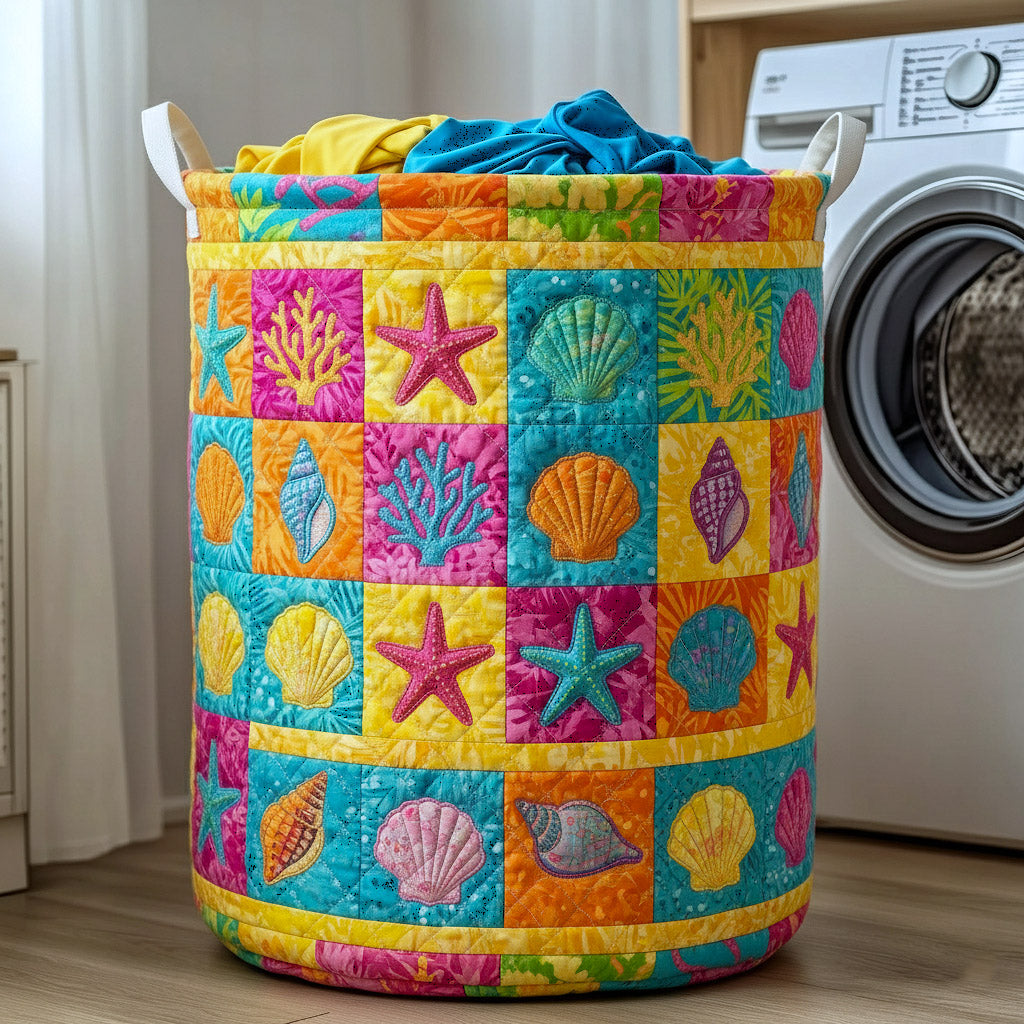 Shoreline Gems Quilted Laundry Basket GFTOTP16843