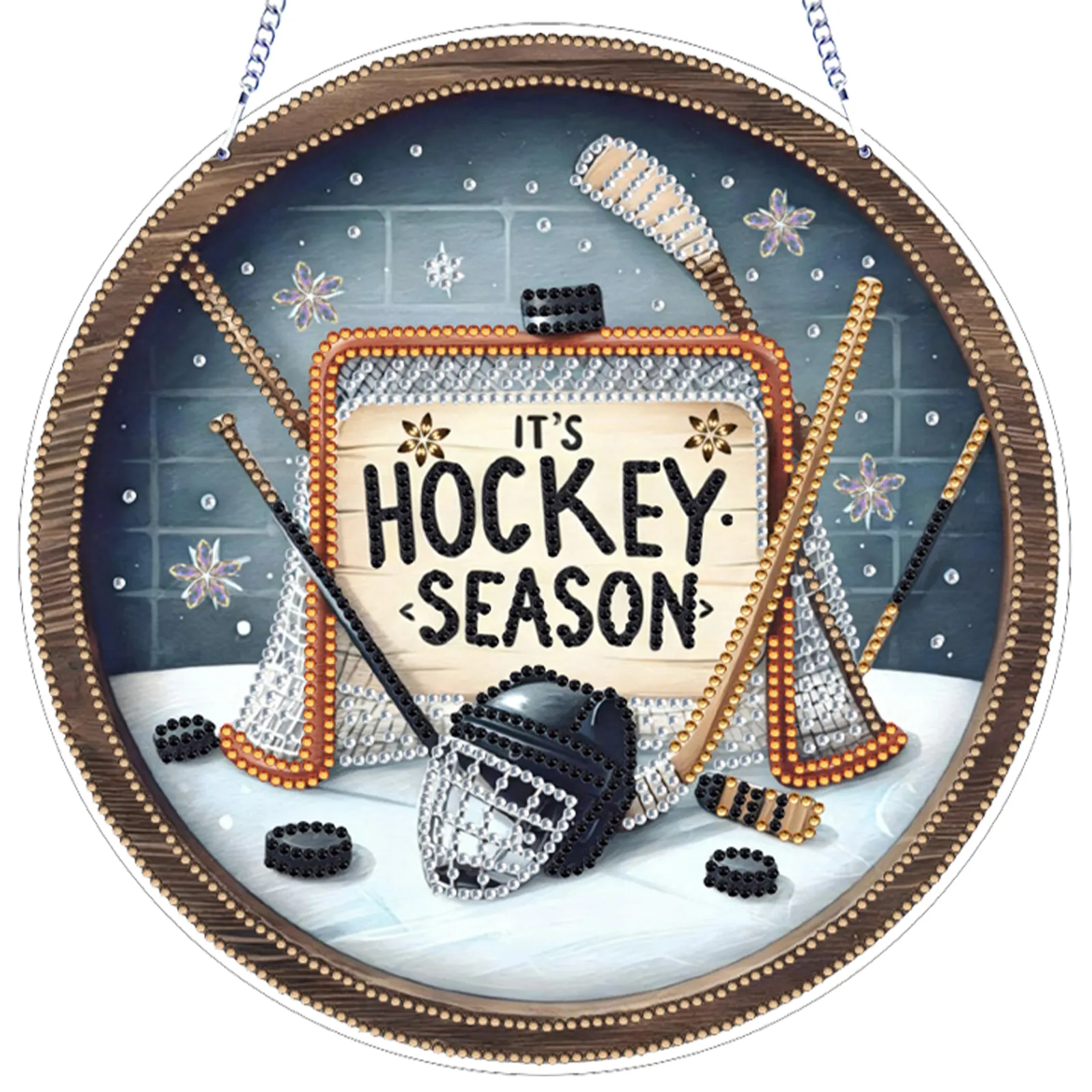 DIY Hockey Diamond painting pendant(Single-Sided)