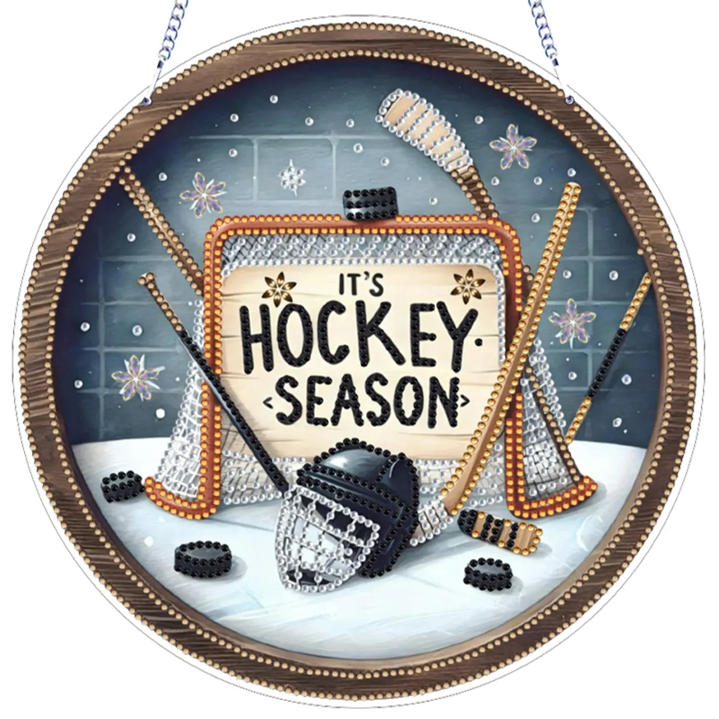 DIY Hockey Diamond painting pendant(Single-Sided)